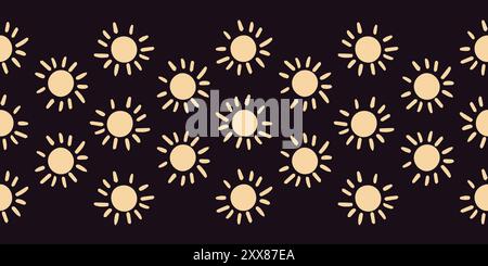 Motivo luminoso del sole su sfondo scuro Illustrazione Vettoriale