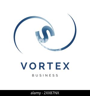 Lettera iniziale S icona vortice modello disegno logo Illustrazione Vettoriale