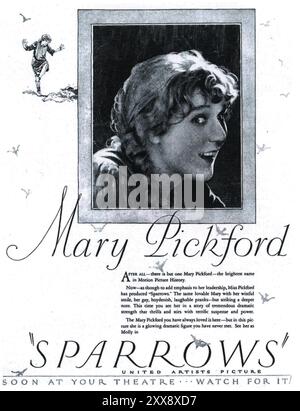 1926 poster del film Sparrows, con Mary Pickford - United Artists Foto Stock