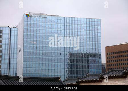 SEOUL, COREA DEL SUD - 6 APRILE 2023: Microsoft software Company Building a Seoul. Foto Stock