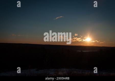 Quabbin Lookout Sunrise, Route 202 Pelham, Massachusetts Foto Stock