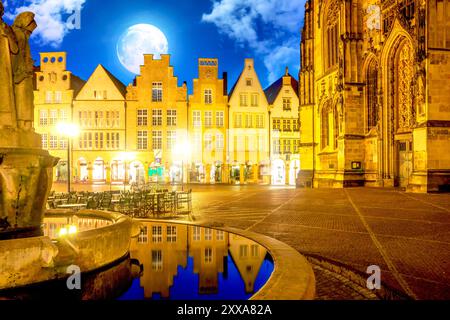 Città vecchia di Münster, Germania Foto Stock