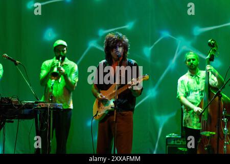 Xarim Aresté sextet, Teatro principale di Santanyí, Maiorca, Isole Baleari, Spagna Foto Stock