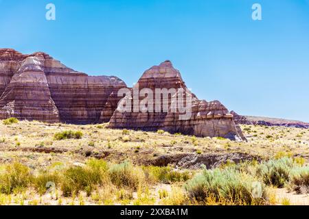 Paesaggio intorno all'inizio del Toadstool Hoodoos Trailhead presso il Grand Staircase Escalante National Monument, Utah, USA Foto Stock