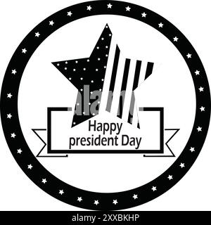 Design della silhouette di Happy Presidents su sfondo bianco Illustrazione Vettoriale