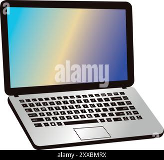 immagine di un notebook dal design vettoriale colorato su uno sfondo bianco Illustrazione Vettoriale