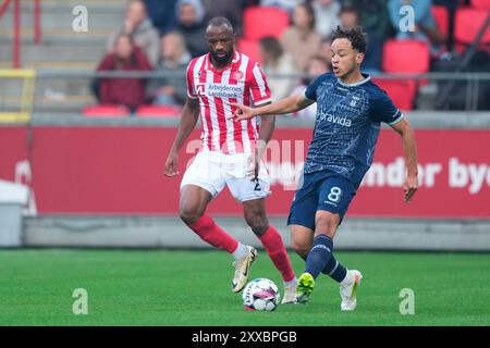 Aalborg, Danimarca. 23 agosto 2024. Superliga match tra AAB e AGF all'Aalborg Portland Park di Aalborg, venerdì 23 agosto 2024. (Foto: Henning Bagger/Scanpix 2024) credito: Ritzau/Alamy Live News Foto Stock