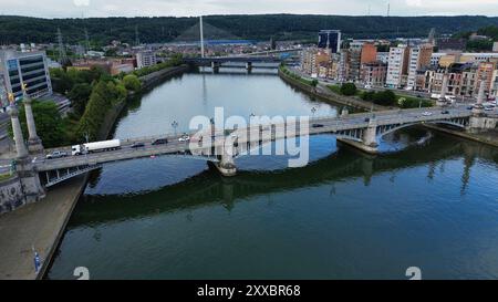 Foto drone ponte Fragnée Liegi Belgio europa Foto Stock