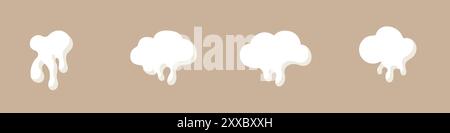 Set icone vettore schiuma modello. Vettore forma espansa. Diversi tipi di schiuma dalle bevande. Illustrazione vettoriale. Illustrazione Vettoriale