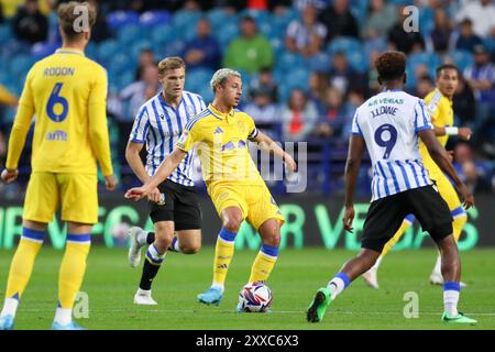 Il centrocampista del Leeds United Ethan Ampadu (4) durante la partita Sheffield Wednesday FC contro Leeds United FC Sky bet EFL Championship all'Hillsborough Stadium, Sheffield, Inghilterra, Regno Unito il 23 agosto 2024 Credit: Every Second Media/Alamy Live News Foto Stock