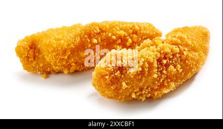 Fried Chicken Nuggets isolati su sfondo bianco Foto Stock