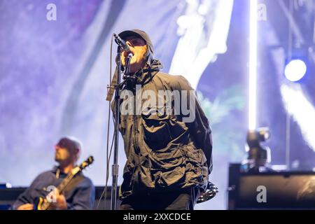 Leeds, Inghilterra, 23 agosto 2024. Liam Gallagher suona il Main Stage al Leeds Festival 2024. Crediti: Izzy Clayton/Alamy Live News Foto Stock