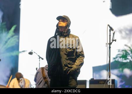 Leeds, Inghilterra, 23 agosto 2024. Liam Gallagher suona il Main Stage al Leeds Festival 2024. Crediti: Izzy Clayton/Alamy Live News Foto Stock