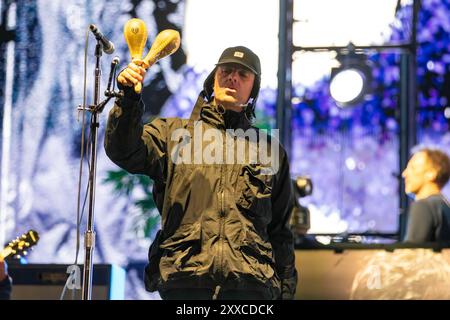 Leeds, Inghilterra, 23 agosto 2024. Liam Gallagher suona il Main Stage al Leeds Festival 2024. Crediti: Izzy Clayton/Alamy Live News Foto Stock