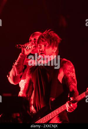 Reading, Berkshire, Regno Unito. 23 agosto 2024. Il set del Prodigy è un finale adatto al primo giorno di Reading. Cristina Massei/Alamy Live News Foto Stock