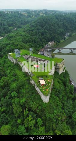 Foto drone Huy Fort Belgio europa Foto Stock