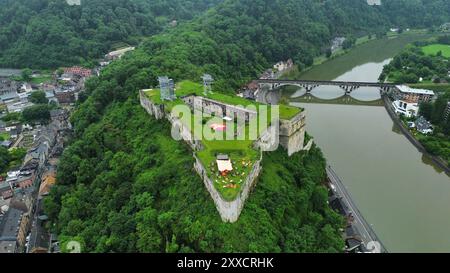 Foto drone Huy Fort Belgio europa Foto Stock