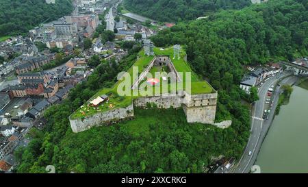 Foto drone Huy Fort Belgio europa Foto Stock