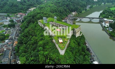 Foto drone Huy Fort Belgio europa Foto Stock