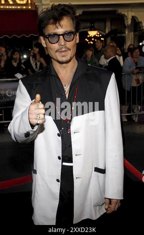 Johnny Depp alla premiere di Los Angeles di "Pirati dei Caraibi: Sulle maree straniere" tenutasi al Disneyland di Anaheim il 7 maggio 2011. Credito: Lum Foto Stock