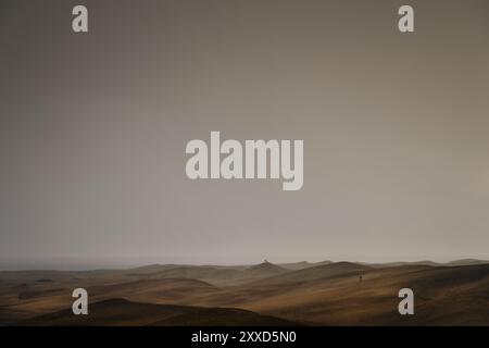 Le dune al largo di Playa del Ingles in una tempesta di sabbia Foto Stock