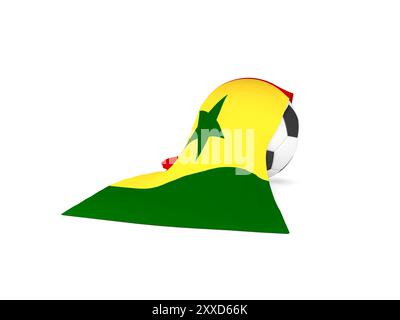 Pallone da calcio con la bandiera del Senegal, il campionato di calcio concept rendering 3D Foto Stock