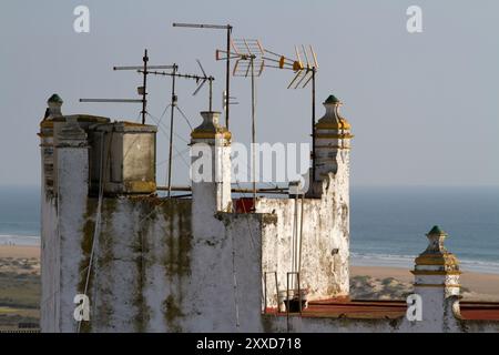 Vista dell'Oceano Atlantico a Conil de la Frontera, Spagna, Europa Foto Stock