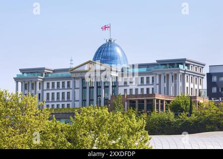 Tbilisi, Georgia, 29 aprile 2017: Veduta aerea del palazzo presidenziale della Georgia a Tbilisi, in Asia Foto Stock