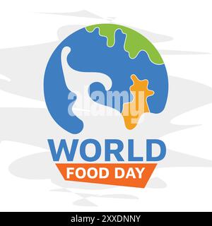 Design di poster o banner per la giornata Mondiale dell'alimentazione, 16 ottobre, Design dello sfondo della giornata Mondiale dell'alimentazione Illustrazione Vettoriale