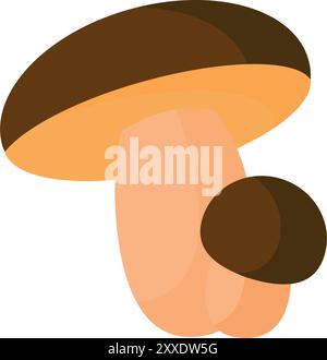 Funghi porcini, funghi forestali commestibili. Nuova composizione in bolo stagionale autunnale. Fungo autunnale, cappello e gambo. Illustrazione del vettore piatto botanico Illustrazione Vettoriale