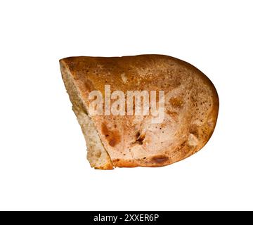 Pane al bagel. Pane classico di grano rotondo isolato su sfondo bianco. Pane rotondo. Bagel isolato su sfondo bianco con percorso di ritaglio. Salute Foto Stock