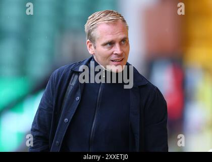 Norwich, UK. 24th Aug, 2024. Johannes Hoff Thorup manager of Norwich City during the Sky Bet Championship match at Carrow Road, Norwich. Picture credit should read: Simon Bellis/Sportimage Credit: Sportimage Ltd/Alamy Live News Stock Photo