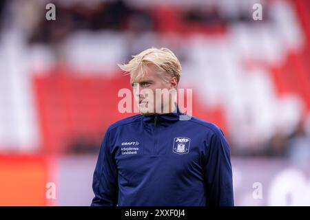 Aalborg, Danimarca. 23 agosto 2024. Tobias Bech di Aarhus GF visto prima del 3F Superliga match tra Aalborg BK e Aarhus GF all'Aalborg Portland Park di Aalborg. Credito: Gonzales Photo/Alamy Live News Foto Stock