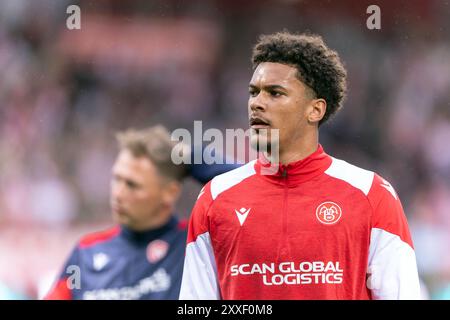 Aalborg, Denmark. 23rd Aug, 2024. Sebastian Otoa of AaB seen before during the 3F Superliga match between Aalborg BK and Aarhus GF at Aalborg Portland Park in Aalborg. Credit: Gonzales Photo/Alamy Live News Stock Photo