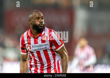 Aalborg, Denmark. 23rd Aug, 2024. Oumar Diakhite (2) of AaB seen during the 3F Superliga match between Aalborg BK and Aarhus GF at Aalborg Portland Park in Aalborg. Credit: Gonzales Photo/Alamy Live News Stock Photo