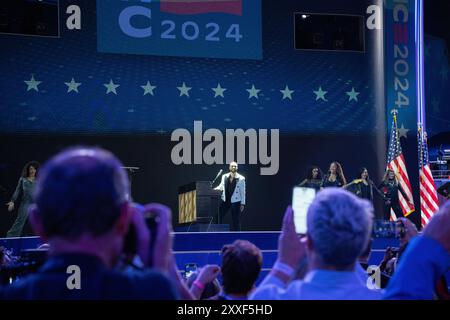 Chicago, Illinois USA - 21-08-2024: Convention Nazionale democratica Chicago, United Center DNC 2024 - 3° giorno Foto Stock