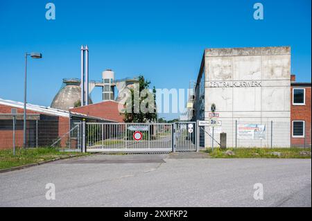 Bad Schwartau, Germania, 20 luglio 2024 - l'impianto centrale di depurazione chiamato Zentralklärwerk Foto Stock