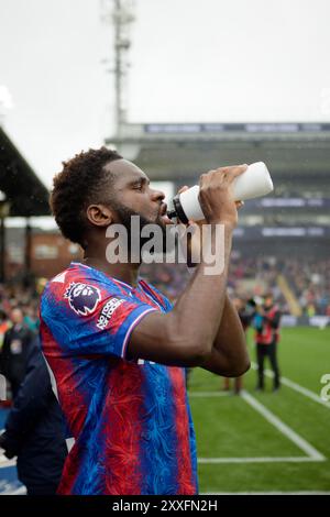 Londra, Regno Unito. 24 agosto 2024. Londra, Inghilterra, 24 agosto 2024: Odsonne Edouard (22 Crystal Palace) prima della partita di Premier League tra Crystal Palace e West Ham al Selhurst Park di Londra. (Pedro Porru/SPP) credito: SPP Sport Press Photo. /Alamy Live News Foto Stock