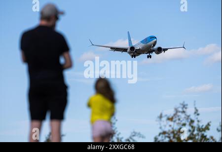 Aeroporto di Arlanda, appena a nord di Stoccolma, Svezia, durante il sabato. Foto Stock