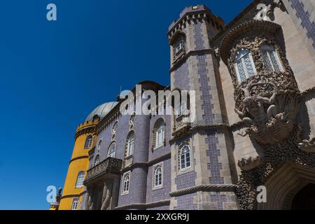 Esterno, Palazzo Nazionale di pena, Cintra, Portogallo, Europa. Foto Stock