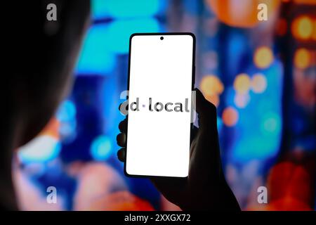 Paraguay. 23 agosto 2024. In questa immagine, il logo DLocal Limited viene visualizzato sullo schermo di uno smartphone. (Credit Image: © Jaque Silva/SOPA Images via ZUMA Press Wire) SOLO PER USO EDITORIALE! Non per USO commerciale! Foto Stock