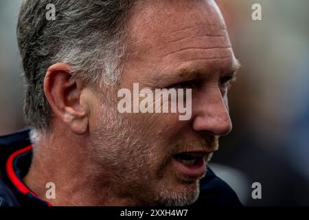 Zandvoort, Netherlands, August 24, Christian Horner, from the United Kingdom competes for Red Bull Racing. Qualifying, round 15 of the 2024 Formula 1 championship. Credit: Michael Potts/Alamy Live News Stock Photo