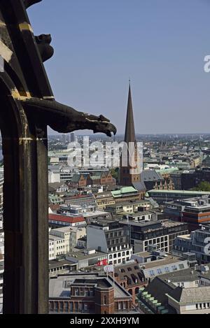 Europa, Germania, Amburgo, città, Vista dall'alto della Torre di San Pietro, Amburgo, Amburgo, Repubblica Federale di Germania, Europa Foto Stock