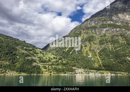 Vista del Geirangerfjord in Norvegia Foto Stock