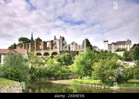 Vista del centro storico di Bautzen. Bautzen con edifici storici Foto Stock