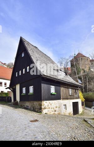 Hexenhaeusel a Bautzen, veduta della citta' vecchia di Bautzen. Casa delle streghe Foto Stock