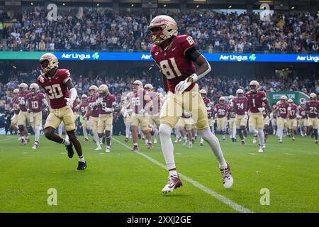 Dublin, Ireland. 24th August, 2024. The Florida State University team take to the pitch Credit: Don Soules/Alamy Live News Stock Photo