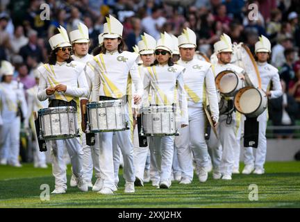 Dublino, Irlanda. 24 agosto 2024. Membri della Georgia Tech band durante l'intervallo crediti: Don Soules/Alamy Live News Foto Stock