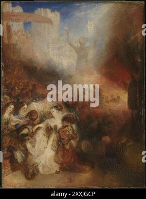 Turner, Joseph Mallord William, 1775-1851; Shadrach, Meshach e Abednego in The Burning Fiery Furnace Foto Stock