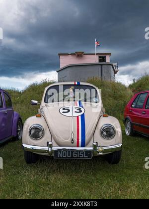 Scarabeo Volkswagen, Volkswagen tipo 1, in mostra a Blyth, Northumberland, Regno Unito Foto Stock